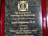Riker lecture plaque